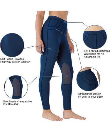FitsT4 Kids Horse Riding Tights Performance Knee Patch Pull On Equestrian Schooling Riding Pants Teal X-Small - Buy Online on GoSupps.com