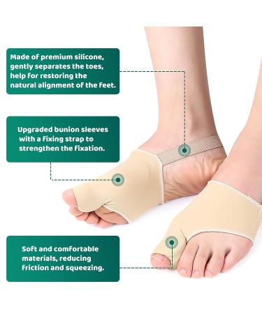 Toflower Bunion Corrector Day Night Support for Women and Men - Beige, Size S (1 Pair) - Buy Online on GoSupps.com