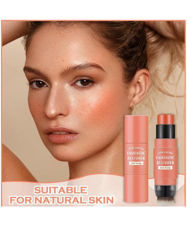 3-in-1 Cream Blush Stick - Coral Orange | Multi-Use Cheek, Lip, and Eyeshadow Makeup | Waterproof & Long Lasting with Brush - Buy Online on GoSupps.com