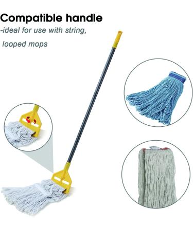 60 inch Metal Commercial Mop Handle - Heavy Duty Side Gate Holder for Floor Cleaning - Quick Change Wet Mop Clamp - Buy Online on GoSupps.com
