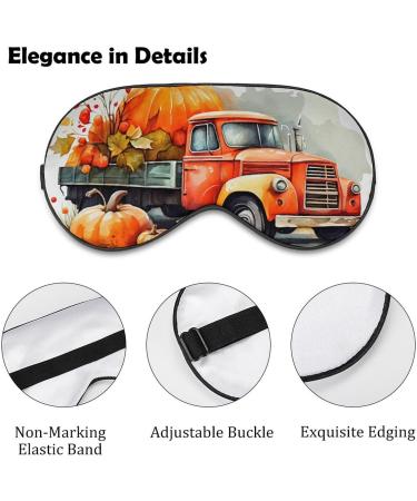Harvest Red Truck Pumpkin Sleeping Mask | Soft Adjustable Eye Covers for Sleep | Light-Blocking Blindfold for Women Men Girls Boys - Buy Online on GoSupps.com