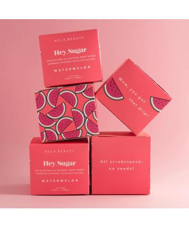 NCLA Beauty Hey Sugar All Natural Body Scrub - Moisturizing Exfoliating Sugar Scrub - Shea Cocoa and Mango Butters - Watermelon - 8.8 oz - Buy Online on GoSupps.com