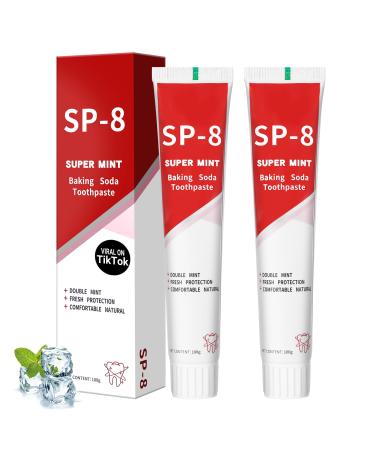 sp-8 Ultra whitening Toothpaste Super sp8 brightening Oral probiotic Pasta Dental sp 8 Bright White Toothpaste for Stain Removing Fresh Breath & Teeth Health 4.25 Ounce (Pack of 2) Red