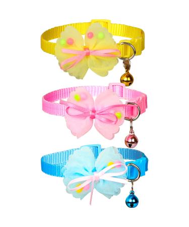 Cat neck band 3 pieces of collar cat with safety lock cats collar CAT collar adjustable 19-32 cm cats collar cute kitten collars for pets cats and puppies