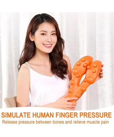 Relieflylab Trapezius Stretcher | Neck & Shoulder Tension Relief Massager | Trigger Point Therapy Device - Orange - Buy Online on GoSupps.com