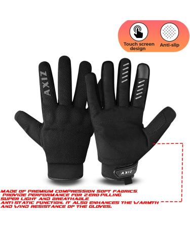 AXIZ Motorcycle Gloves - Touch Screen Tactical Shooting Gloves for Men and Women - Airsoft Paintball Riding Combat - Black Large - Buy Online on GoSupps.com