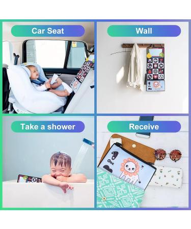 Baby Floor Mirror Flip with Cloth Book and Teethers | Montessori Sensory Toys for Newborns and Infants | High Contrast Black & White Developmental Toy | Perfect Gift for Babies 0-12 Months - Buy Online on GoSupps.com