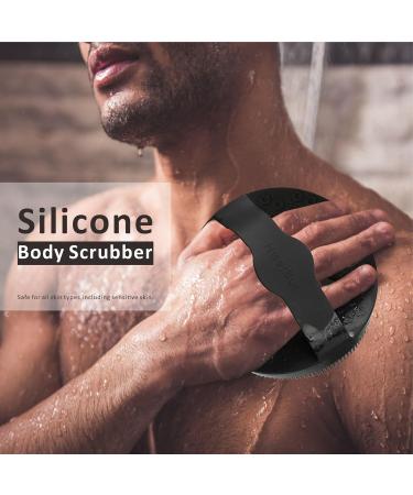 HIEERBUS Silicone Body Scrubber Gentle Exfoliating Body Scrubber in Shower Silicone Loofah with Easily Lather Bristles Long Lasting and More Hygienic Than Traditional Shower Loofah 1 Pack Black  - Buy Online on GoSupps.com
