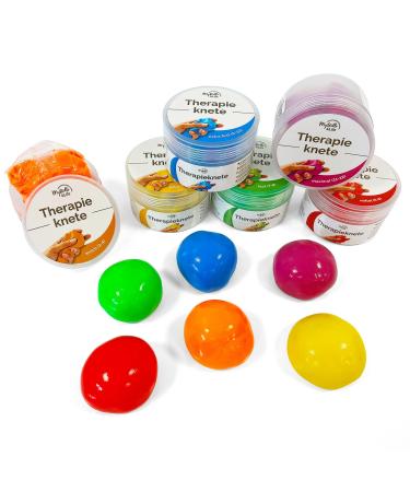 Premium therapy cake - 6 Set |Vegan residue -free odorless |6 different colors and degrees of hardness |For more relaxation concentration and strength (6 -series set mix) 6 Set Mix