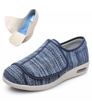 Diabetic Shoes Width Shoe for Elderly Women Adjustable Closure Lightweight Breathable Swollen Feet Walking Edema Sneakers Men 5/Women 6 Dark Gray Men 5/Women 6