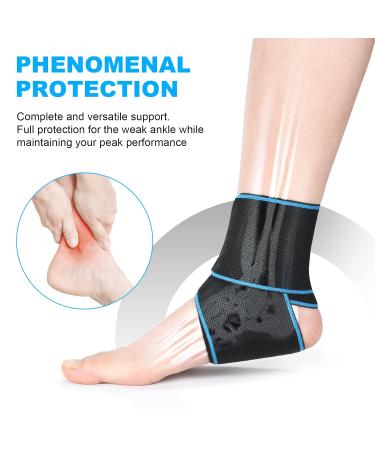 ACWOO Ankle Support Brace 2 Pack Elastic Adjustable Ankle Brace Wrap Strap Anti-Slip Breathable Ankle Compression Foot Strap for Sports Protect Injury Recovery and Pain Relief One Size Fits All - Buy Online on GoSupps.com