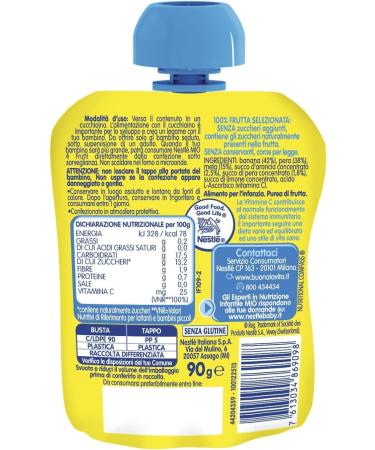  Italian Gourmet E.R. Nestl Mio Snacks 100% Fruity 4 Fruit Squeezes 90 ml Bag + Gourmet Italian Polpa 400 g Pack of 8 - Buy Online on GoSupps.com