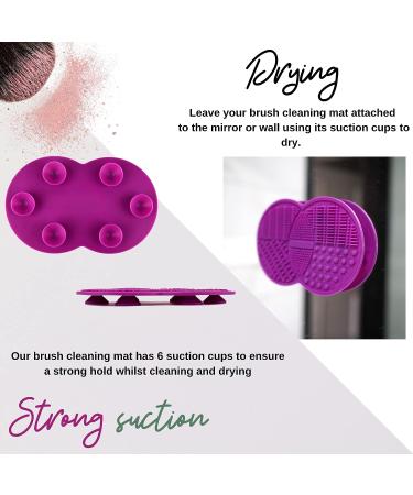 Lilyleaf Large Silicone Makeup Brush Cleaning Mat (8.5 x 6.1 inches) - 5 Texture Brush Cleaner Pad - Portable Scrubber Mat with Suction Cups - Buy Online on GoSupps.com