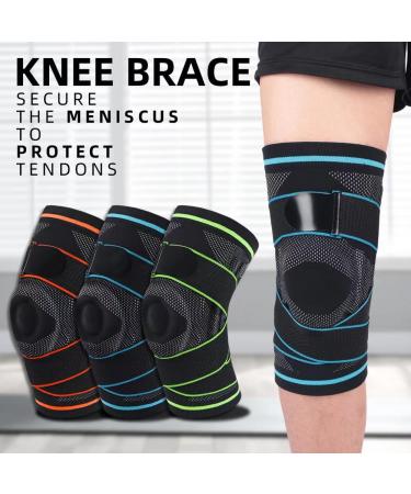 Best Knee Brace for Pain Relief | Knee Compression Sleeve for Men & Women (Pair) - 088GREEN Large | International Shipping - Buy Online on GoSupps.com