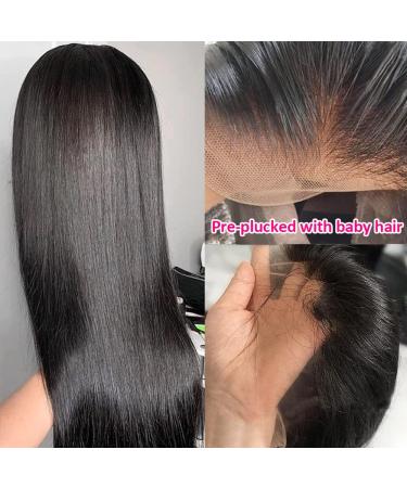 VIPbeauty 30 Inch Transparent HD Lace Front Wig 180% Density Natraul Black Brazilian Straight Human Hair Wig - Pre Plucked with Baby Hair for Women - Buy Online on GoSupps.com