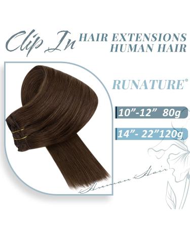 Runature Real Hair Clip-In Extensions #4 - Medium Brown Remy Hair 16 inch (40cm) 120g 7 Pieces - Natural Clip Extensions for Full Volume - Buy Online on GoSupps.com