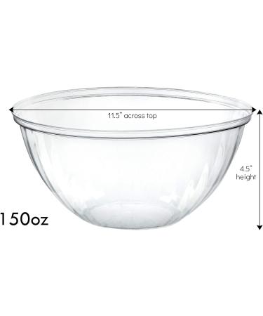 PLASTICPRO Disposable 150 Ounce Round Crystal Clear Plastic Serving Bowls - Pack of 2 | Party Salad & Chip Bowls - Snack & Candy Dish Container - Buy Online on GoSupps.com