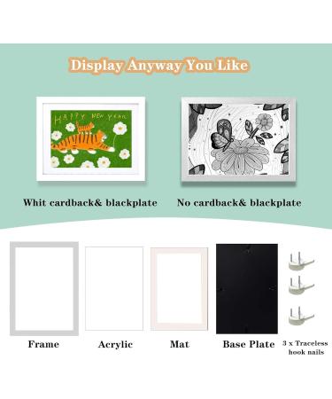 Internovo White Children Art Picture Frame - A4 Front Opening Design with Elastic Bands - 32x24x2.7cm for Kids Drawings - Buy Online on GoSupps.com