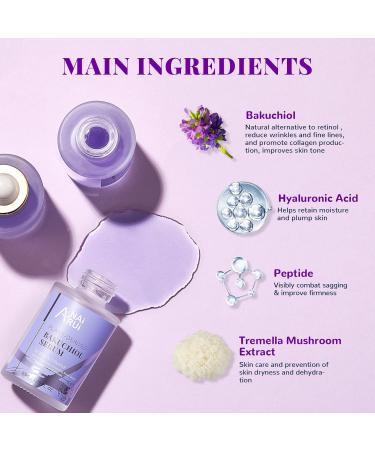 ANAI RUI Bakuchiol Face Serum Retinol Alternative with Hyaluronic Acid & Peptides | Anti-Aging Serum for Sensitive Skin - 1 oz - Buy Online on GoSupps.com