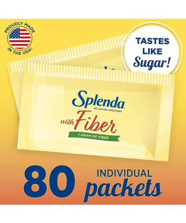 Splenda--No Calorie Sweetener 1G of Fiber Packets--80 Count--Sugar Substitute for Use with Coffee  Tea  Fruit  Cereal  and More 1.7 Gram (Pack of 80) - Buy Online on GoSupps.com