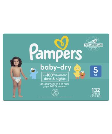 Pampers Baby Dry Diapers Size 5 132 Count Leakproof days & nights