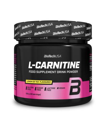 Biotechusa L-Carnitine Drink Powder |2 000 mg/portion |Vegan gluten -free sugar -free |With L-Carnitin-L-Tartrat acetyl-l-carnitine minerals 150 g ICE tea lemon
