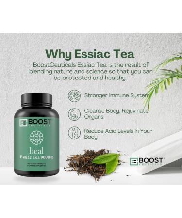 BoostCeuticals Essiac Tea Capsules 180 Count Vegan No Stearates No Silica GMO-Free Potent 900mg Serving - Immune Support & Detox Antioxidants Supplement 180 Count (Pack of 1) - Buy Online on GoSupps.com