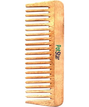 PotStar Handcrafted Wood Hair Comb for Thick, Curly, and Wavy Hair - Non-Static, Eco-Friendly - Made in India - Buy Online on GoSupps.com