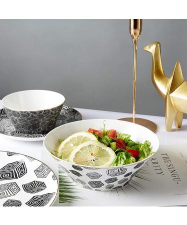 Dinner Plates Modern Creative Plates Set & Dishes Set Black and White Round Dinner Plate Sets Premium Quality Porcelain Dinnerware Set of 6 Plates Kitchenware - Buy Online on GoSupps.com