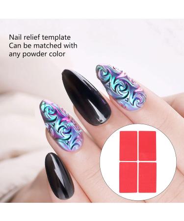 Nail Stamping Template Set - 4PCS 3D Relief Silicone Stencils for DIY Nail Art UV Gel Friendly Perfect for Salon & Home Use - Buy Online on GoSupps.com