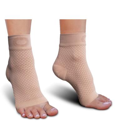 Plantar Fasciitis Sock with Arch Support for Men & Women - BEST Ankle Compression Socks for Foot and Heel Pain Relief - Better than Night Splint Brace Orthotics Inserts Insoles (XXL Beige / Nude) XXL Beige - Buy Online on GoSupps.com