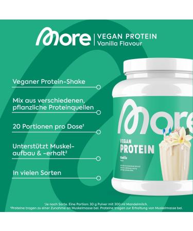 Buy MORE NUTRITION Total Vegan Protein 600g - Vanilla Flavor | Best Plant-Based Protein Supplement for International Shipping - Buy Online on GoSupps.com
