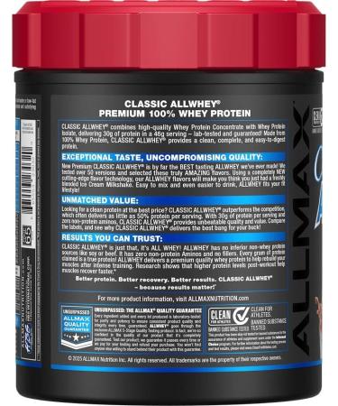 ALLMAX Nutrition AllWhey Classic Whey Protein (0.9 Pound Chocolate) - Buy Online on GoSupps.com
