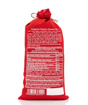 Menol Spices Authentic Hungarian Sweet Paprika Powder 7oz - Premium Quality from Szeged, Hungary - Vibrant Red Color & Incredible Flavor - Eco-Friendly Packaging - Buy Online on GoSupps.com