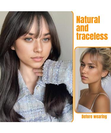 Clip In Fringe Clip in Bangs Natural Fringe Clip In Hair 360 Cover Clip On Fringe Breathable Bangs Hair Clip Wispy Hair Fringe Clip Fake Bangs for Women - Buy Online on GoSupps.com