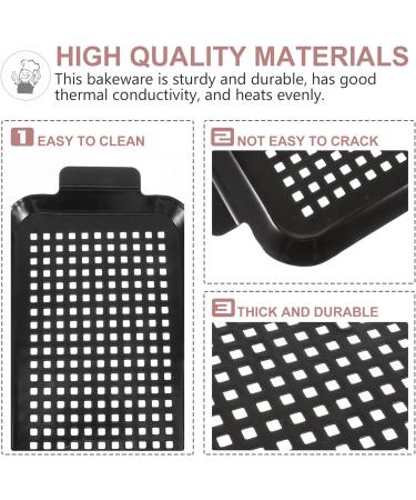 Yalych Enamel Grill Pan Nonstick Grill Pan BBQ Grill Plate Trays Skillet Griddle Pan for Indoor Outdoor Camping Stove for Vegetables Fish Meat Frying pan Black - Buy Online on GoSupps.com