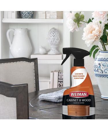 Weiman Cabinet & Wood Clean & Shine Spray - Furniture  Kitchen Cabinets  Baseboard & Trim  Fresh Almond Scent - Microfiber Cloth Included Bundle - Buy Online on GoSupps.com