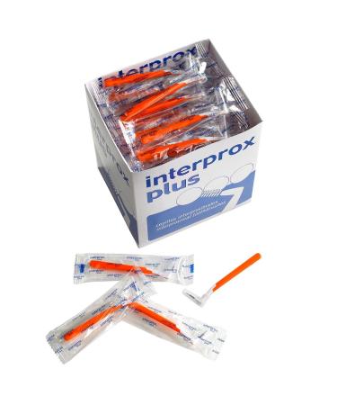 Interprox Plus Interdental Brushes Box of 100 (Orange Super Micro) Grey orange white 100 Count (Pack of 1)