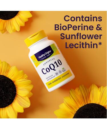 Healthy Origins Natural Enhanced CoQ10 (BioPerine ) 200 mg - Heart Health & Energy Supplement - Gluten-Free & Non-GMO Supplements with BioPerine & Sunflower Lecithin ((Pack of 1) 60 Veggie Gels) - Buy Online on GoSupps.com