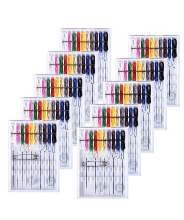 SoFire 10 Boxes Home and Travel Quick Fix Sewing Kit Pre Threaded Needle Kit, Each Box with 10 Pieces - Buy Online on GoSupps.com