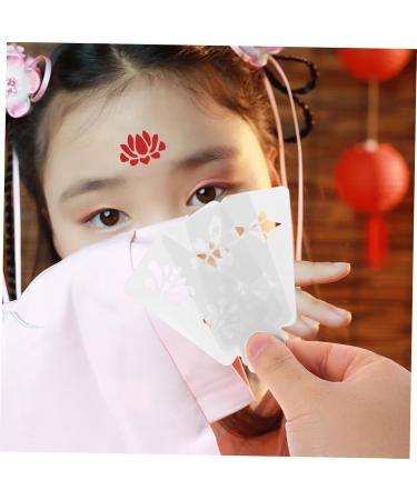 IWOWHERO 1 Set Hanfu Forehead Patch Facial Painting Stencils Mini Makeup Puff Birth Stencil White Pvc - Buy Online on GoSupps.com