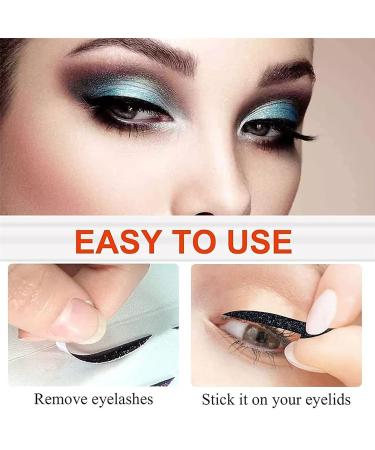 Rosarden 18 Pairs Glitter Stick-on Eyeliner Stickers - Waterproof and Colorful Adhesive Eyeliner Strips in Purple, Pink, Green, Blue - Black Eyeliner Sticker for Eye Makeup - Buy Online on GoSupps.com