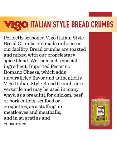 Vigo Italian Style Seasoned Bread Crumbs with Imported Roman Cheese - 5 Pound Pack - Buy Online on GoSupps.com