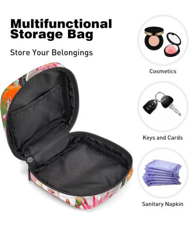Stylish Menstruation Pad Bag with Zipper - Women's Tampon & Napkin Collection Bag (Gibbon Monkey Eating Banana) - Perfect for Girls & Women - Buy Online on GoSupps.com