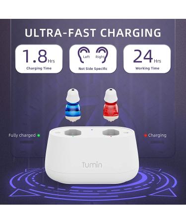 Rechargeable Tumin Digital Hearing Aids for Seniors & Adults - Invisible Completely-in-Canal Mini Earbuds with Noise Cancelling - Portable Hearing Amplifier for Hearing Loss - Buy Online on GoSupps.com