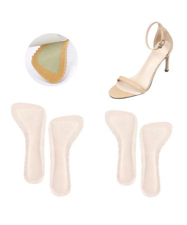 2 Pairs High Heels Cushioning Insoles 3/4" Invisible Insoles Insert Heel Pads High Heels Summer Accessories Anti-Slip Arch Support Insoles Breathable Leather Insole Relieve Pain Apricot