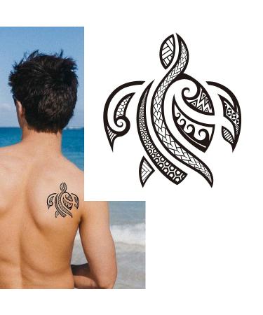 Dopetattoo 6 Sheets Tribal Turtle Temporary Tattoos - Polynesian Samoan Maori Design for Men & Women - Buy Online on GoSupps.com
