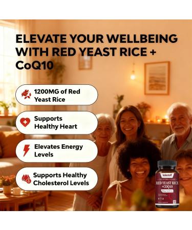 Velestoff Red Yeast Rice & CoQ10 Heart & Cholesterol Support Citrinin-Free Third-Party Tested Vegan Capsules USA-Formulated - Buy Online on GoSupps.com