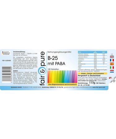 SoMatEm Fair & Pure Vitamin B tablets with PABA vegan 180 tablets - Buy Online on GoSupps.com