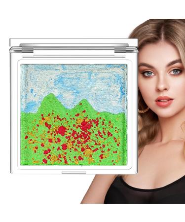 Makeup Shimmer Eyeshadow - Waterproof Eye Shadow Makeup - Multi-Color Eye Shadow Landscape Eyeshadow Long-Lasting Shimmer Eye Shadows for Women Girls Huyath #02